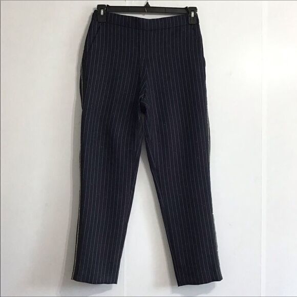 Zadig & Voltaire Navy Myrtille Porta Stripes Pull-On Pants New With Tag Size 38 - Picture 2 of 13